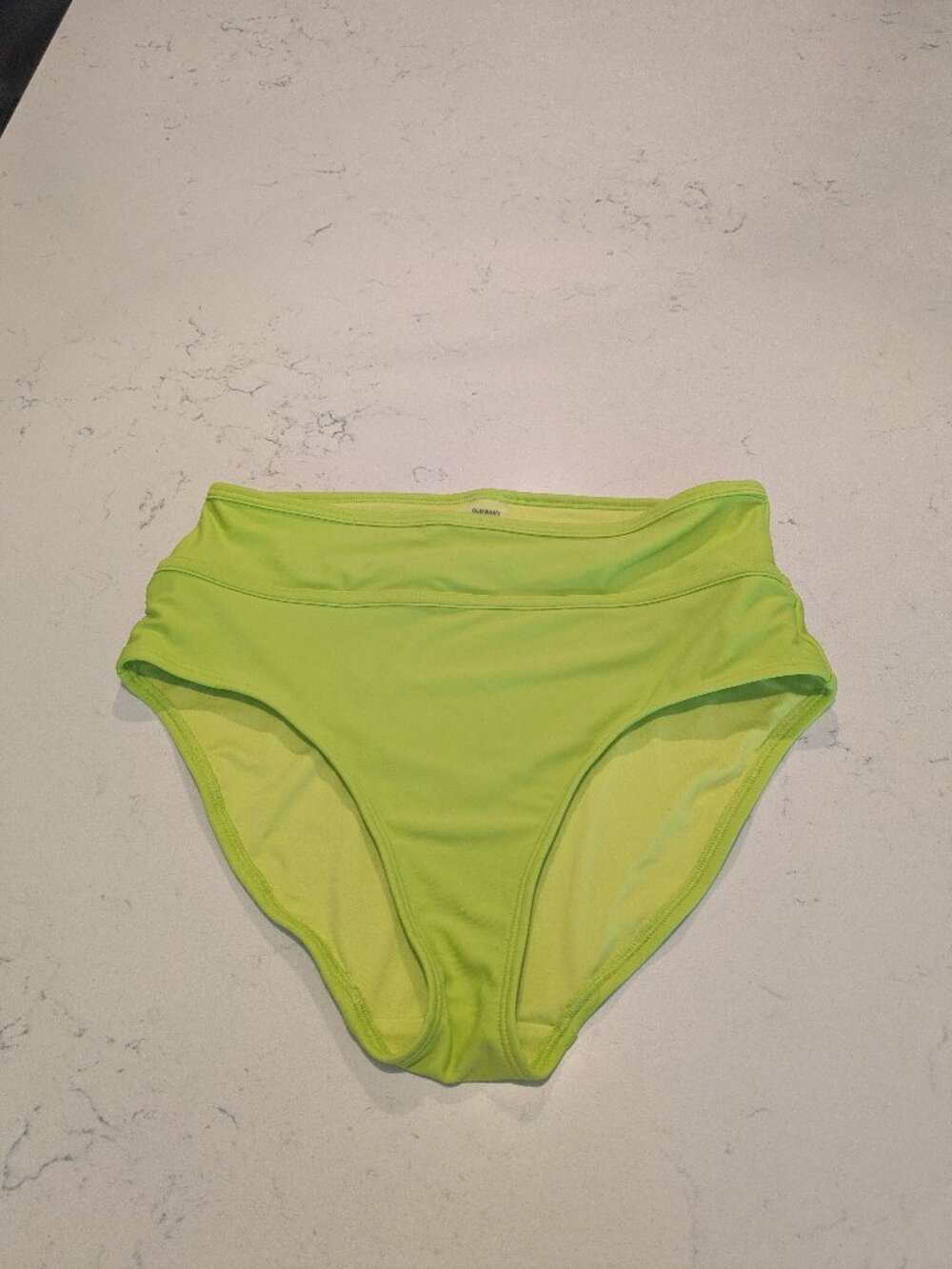 Old Navy Neon Green High Waisted Full Coverage Swim Bottom Size Medium